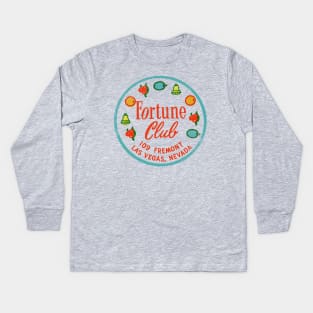 Retro Vintage the Fortune Club Casino Dowtown Las Vegas Kids Long Sleeve T-Shirt